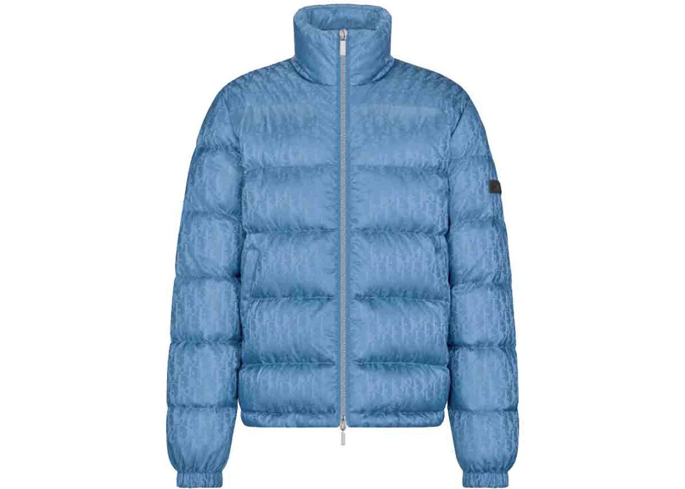 Dior Oblique Down Jacket Light Blue Technical Jacquard