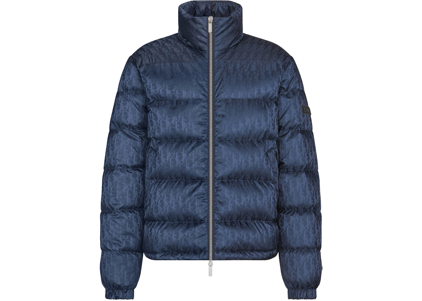 Dior Oblique Down Jacket Navy Blue Technical Jacquard