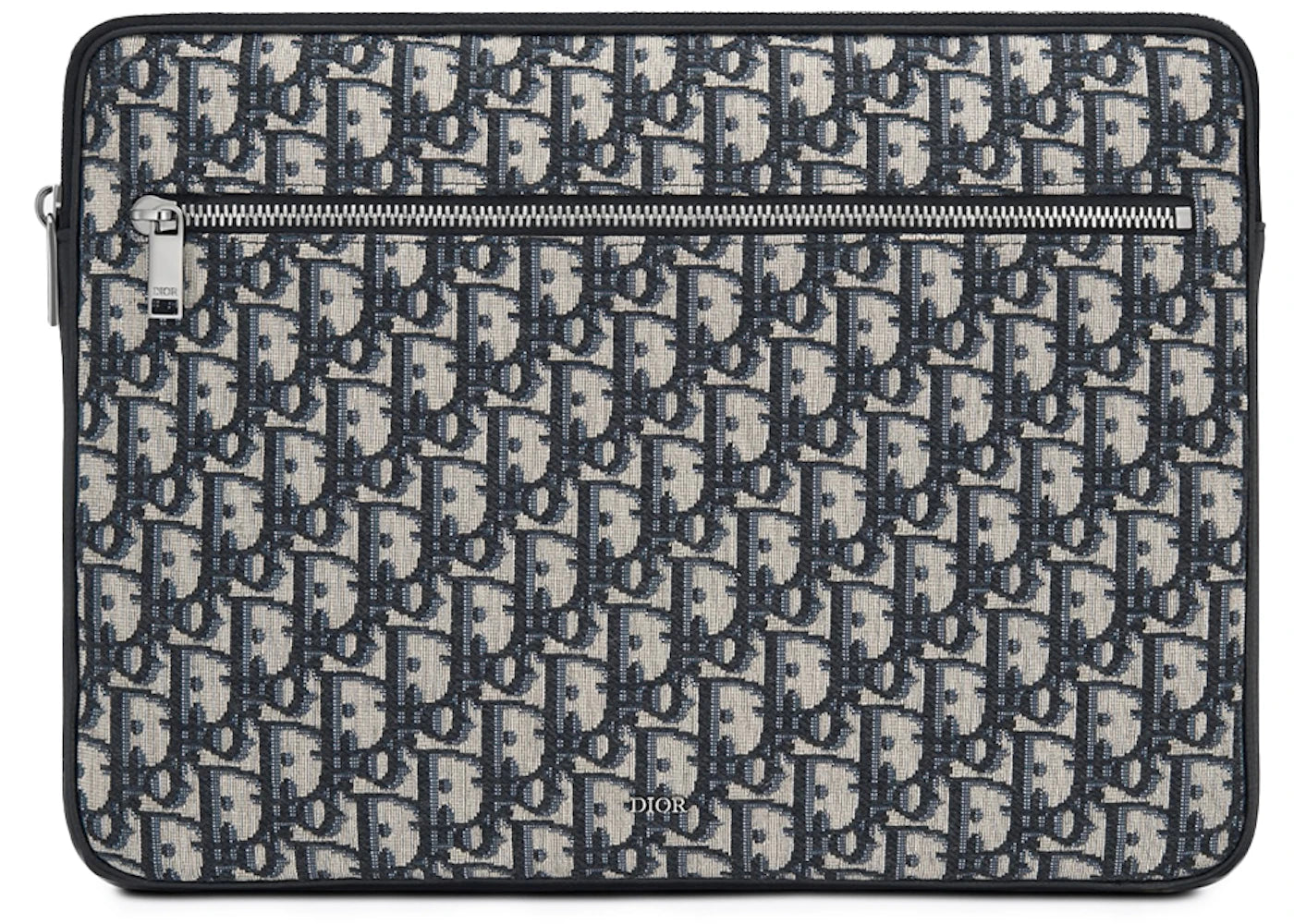 Dior Oblique Jacquard Laptop Case Beige Black