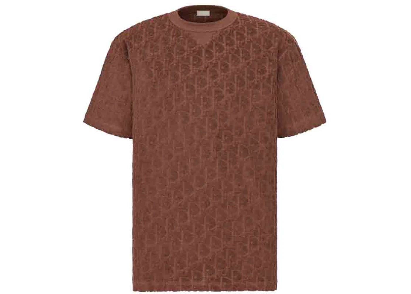 Dior Oblique Relaxed Fit T-shirt Brown Terry Cotton Jacquard