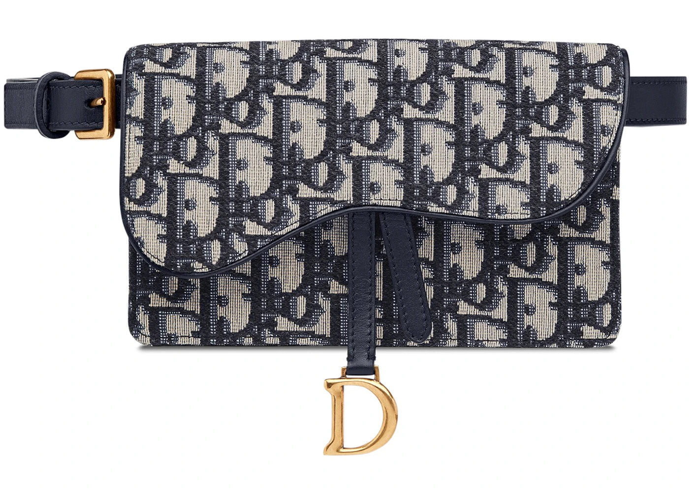 Dior Oblique Saddle Clutch Belt Blue