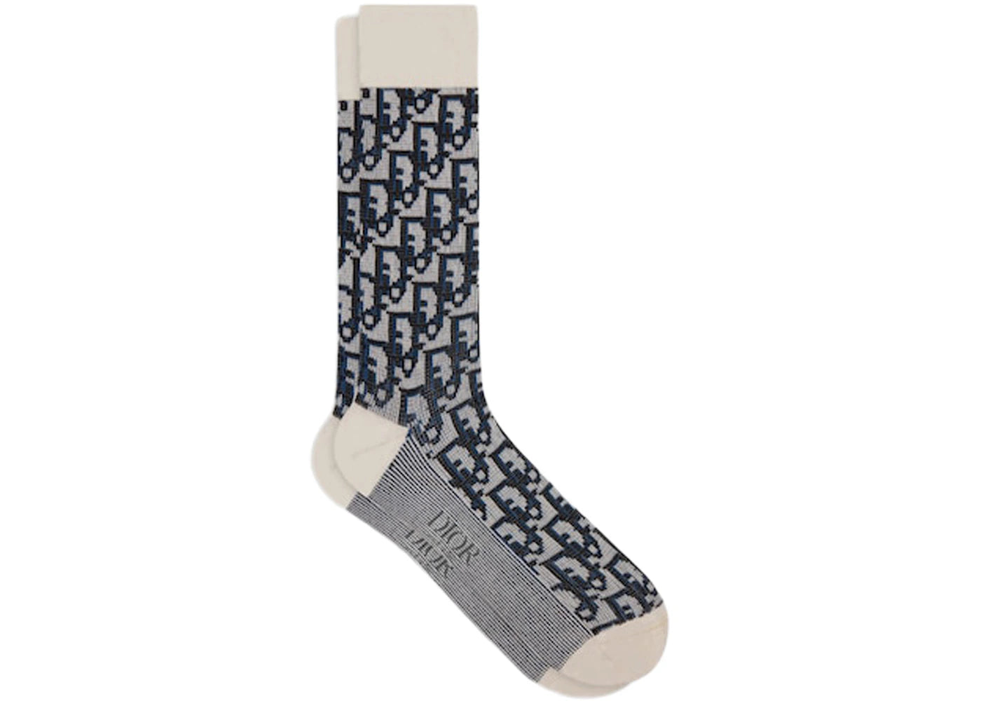 Dior Oblique Socks Navy Blue/Black/Beige Jacquard