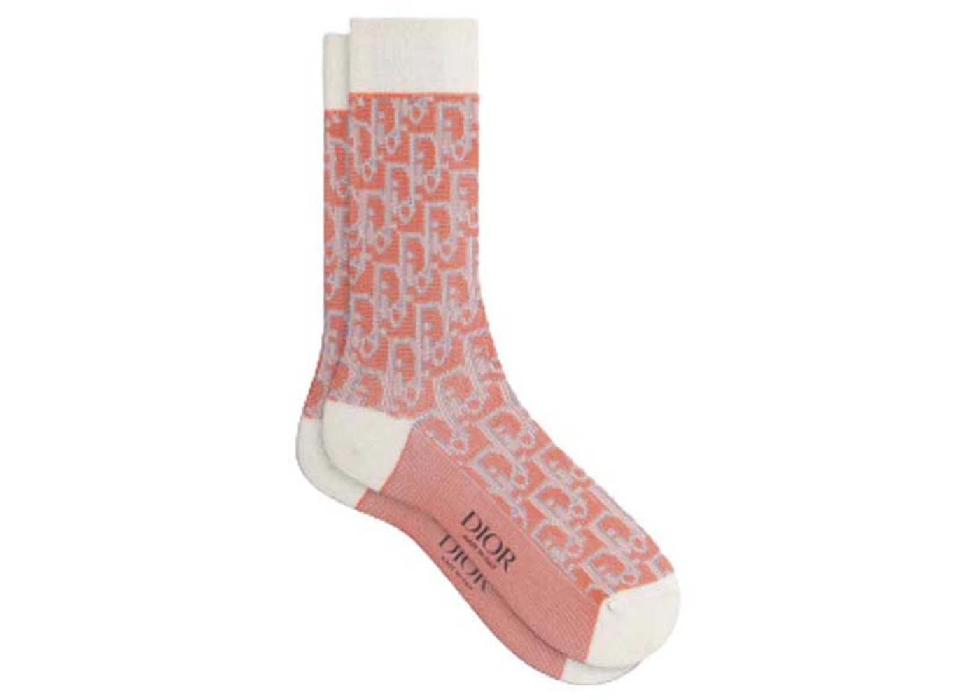 Dior Oblique Socks White/Coral