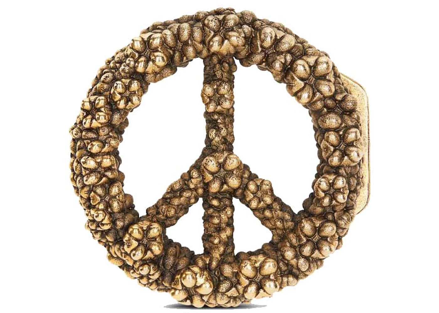 Dior Peace Sign DIOR TEARS Belt Buckle Antique Gold