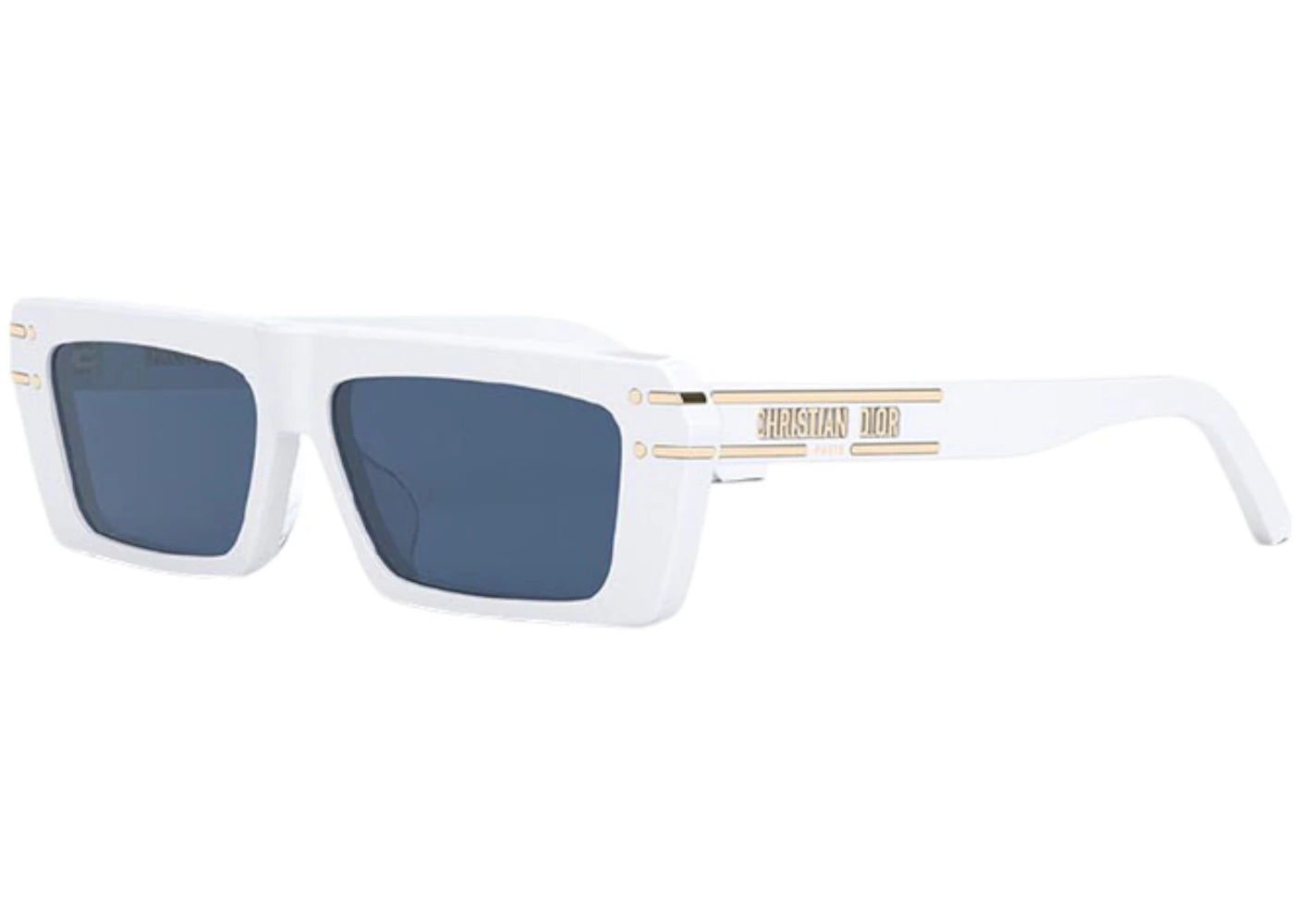 Dior Rectangle Sunglasses Shiny Solid White (DIORSIGNATURES2U 50B0)