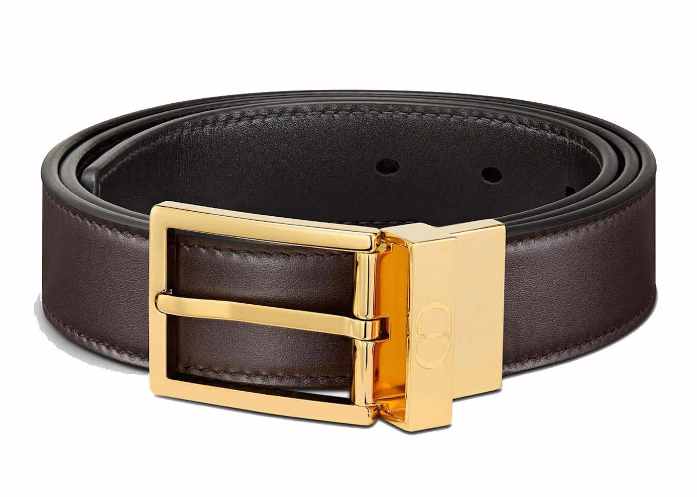 Dior Reversible Smooth Calfskin Leather Belt Brown/Black