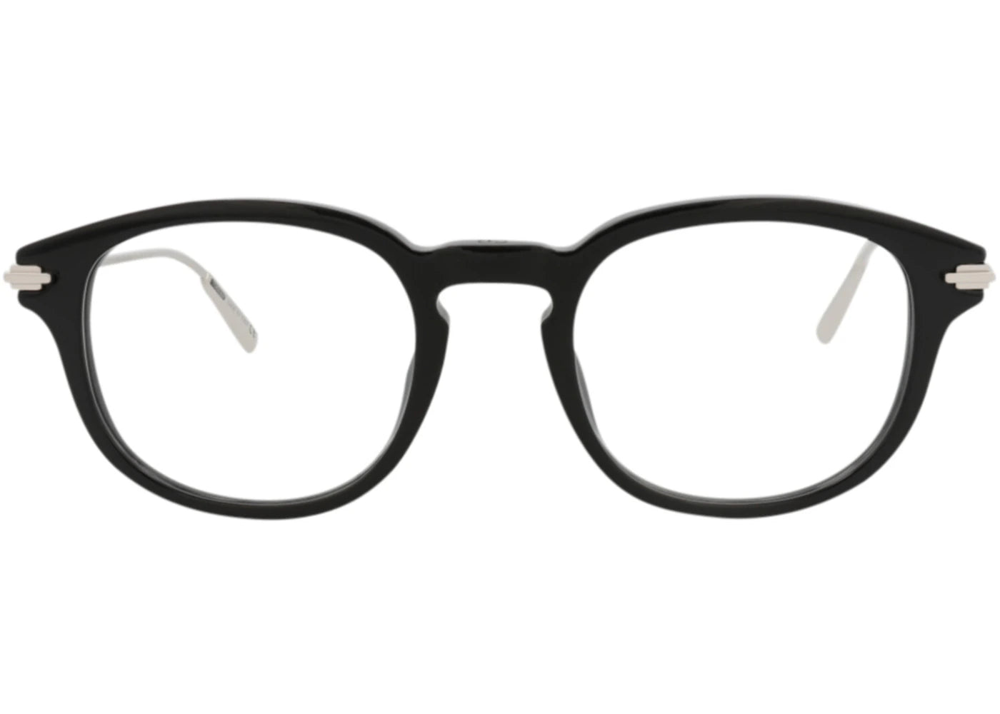 Dior Round-Frame Acetate Optical Frames Black Silver Transparent (DM50030I-49-001)