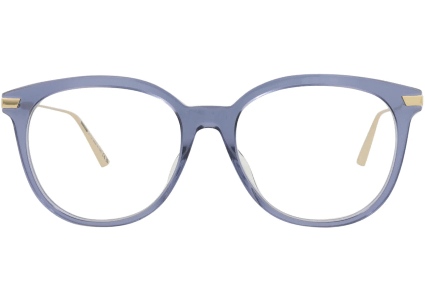 Dior Round-Frame Acetate Optical Frames Blue Gold Transparent (CD50048I-54-084)