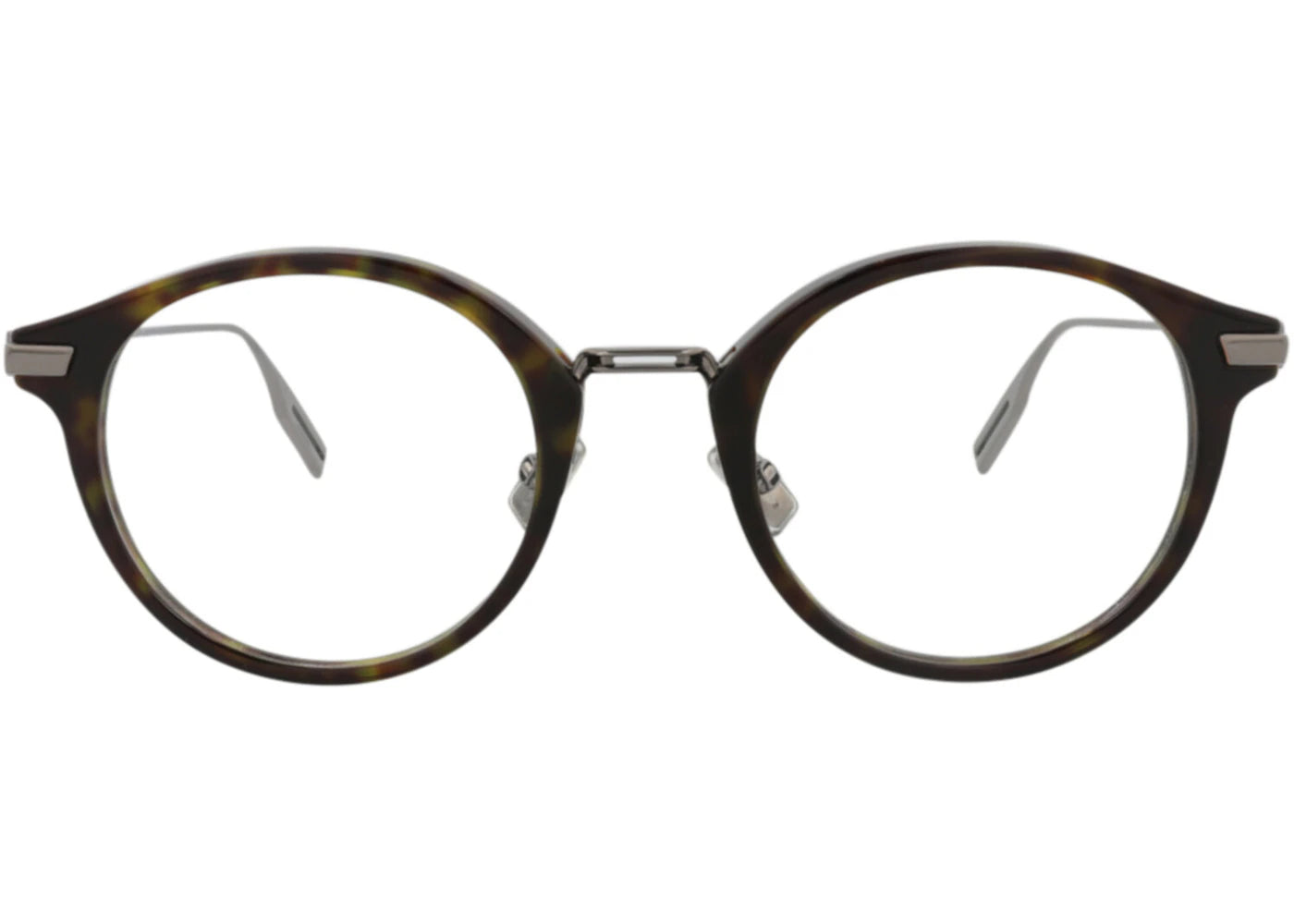 Dior Round-Frame Acetate Optical Frames Havana Silver Transparent (DM50014U-50-056)