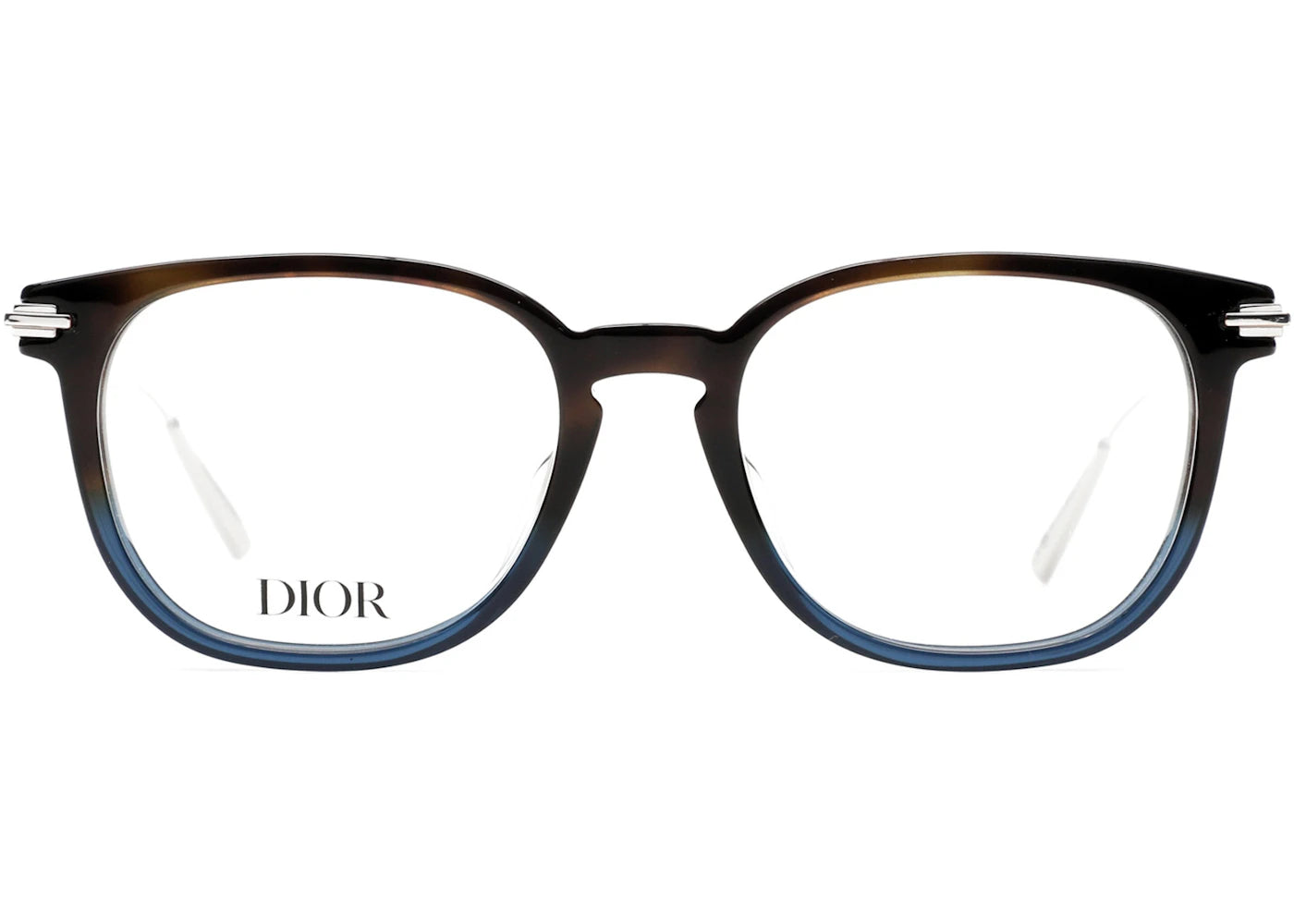 Dior Round-Frame Acetate Optical Frames Havana Silver Transparent (DM50043I-51-056)