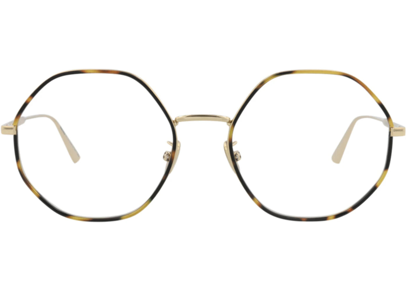 Dior Round-Frame Metal Optical Frames Gold Gold Transparent (CD50019U-55-028)