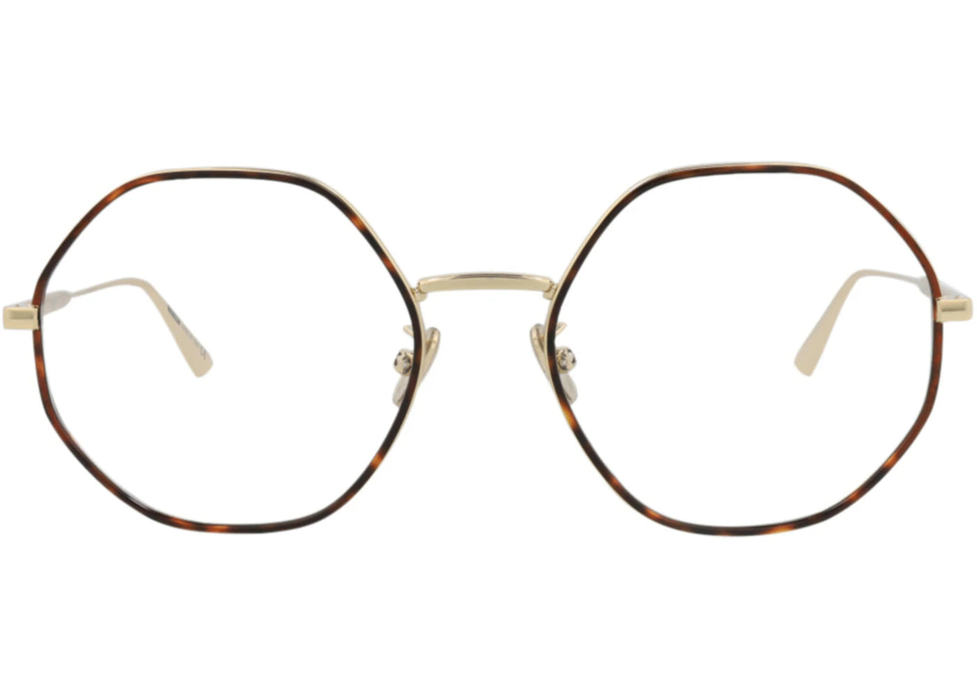 Dior Round-Frame Metal Optical Frames Gold Gold Transparent (CD50019U-55-030)