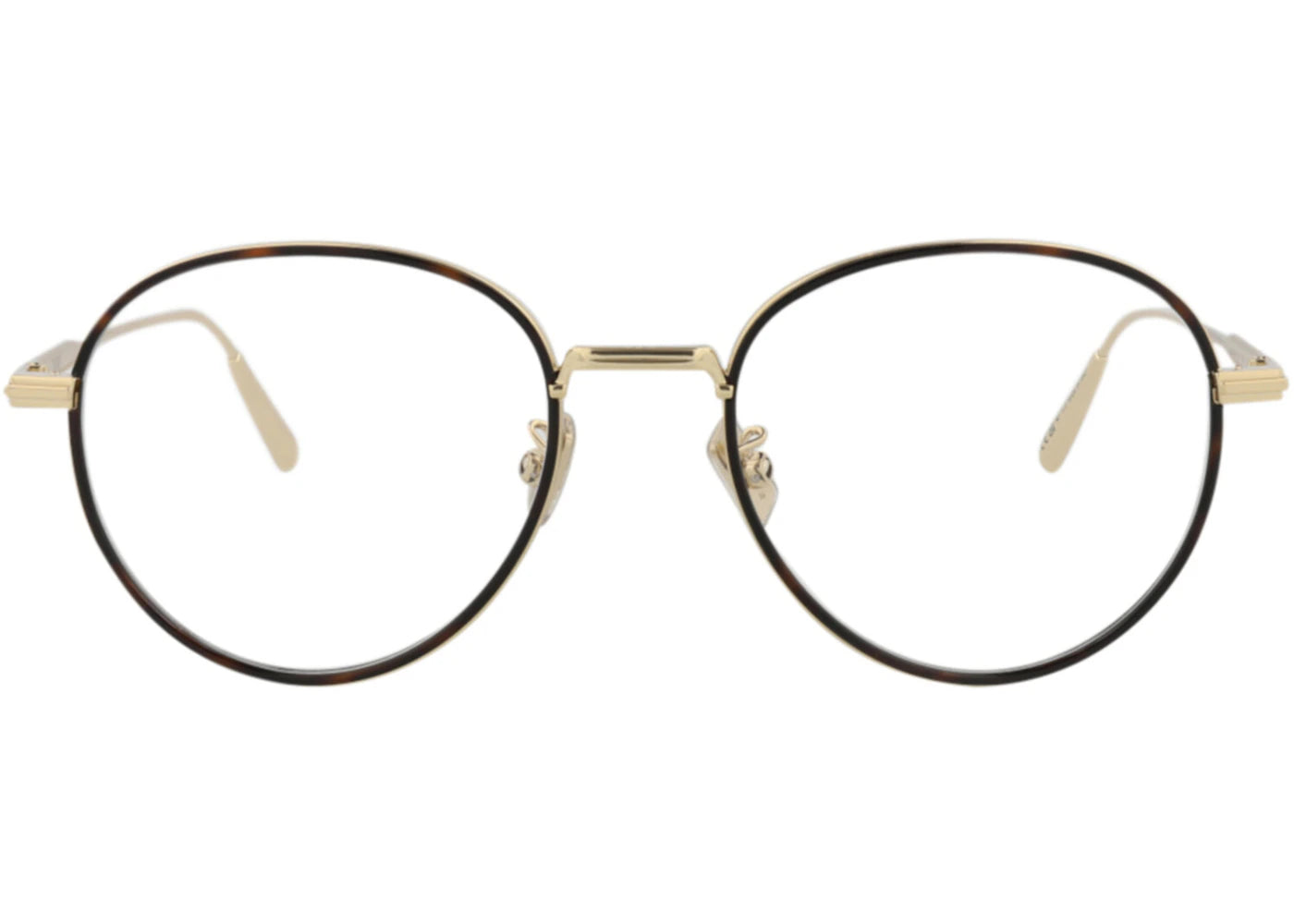 Dior Round-Frame Metal Optical Frames Gold Gold Transparent (DM50044U-51-010)