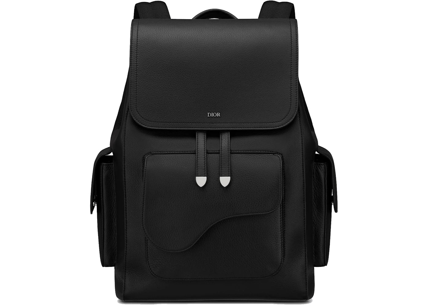 Dior Saddle Backpack Grained Calfskin Black