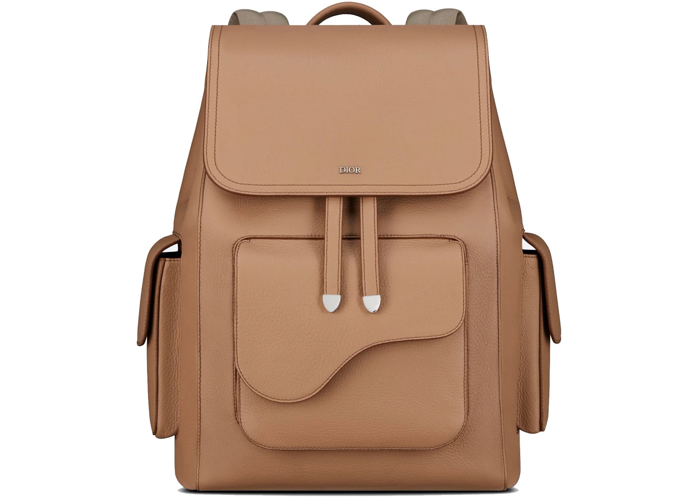 Dior Saddle Backpack Grained Calfskin Brown