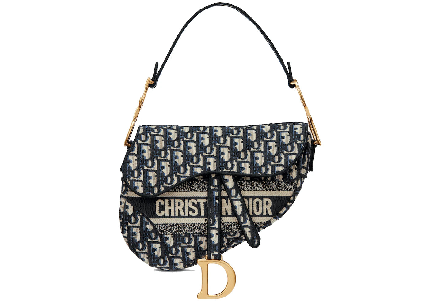 Dior Saddle Bag Dior Oblique Embroidery Blue