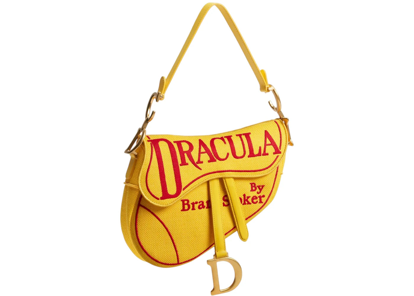 Dior Saddle Dracula Bag with Strap Yellow/Red