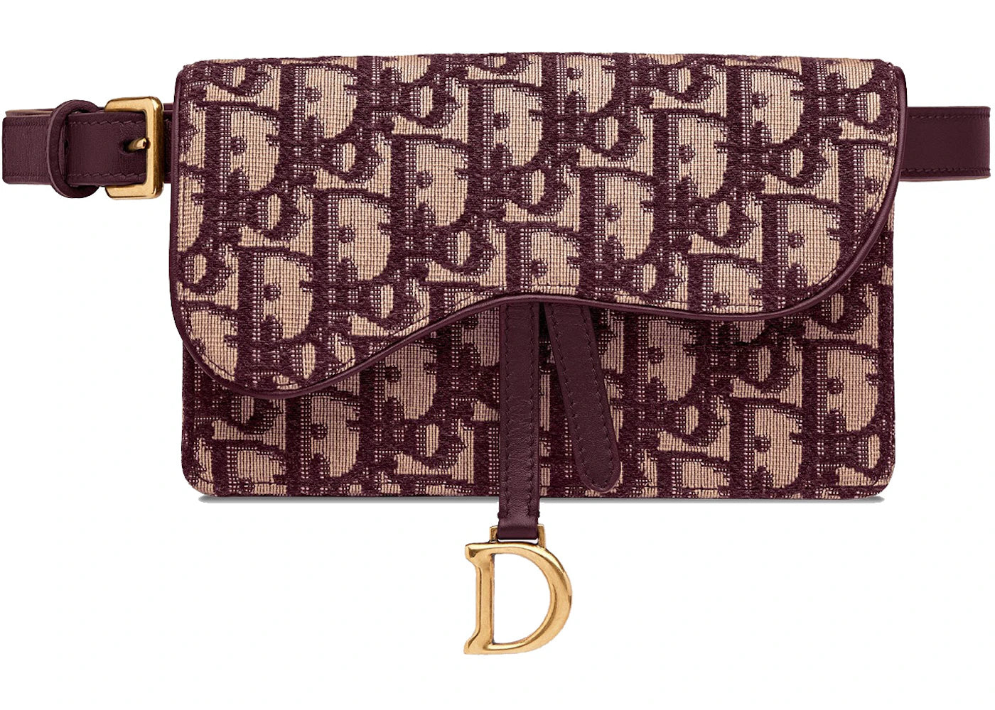 Dior Saddle Clutch Belt Oblique Burgundy