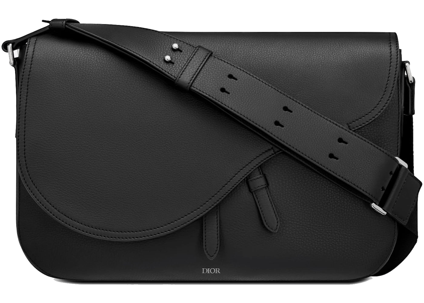 Dior Saddle Messenger Bag Grained Calfskin Black