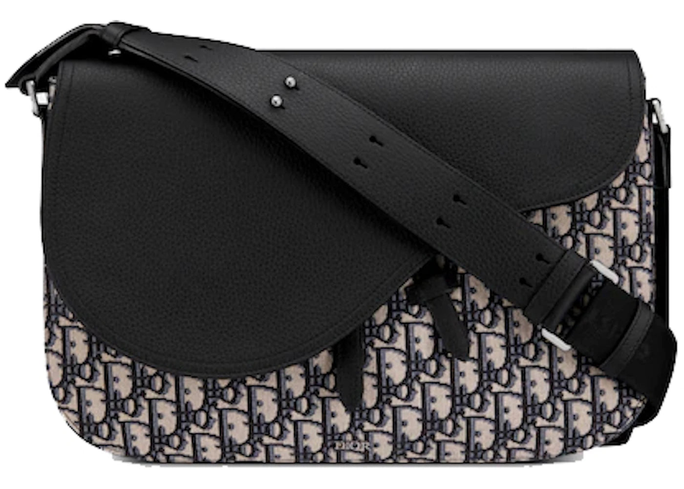 Dior Saddle Messenger Bag Large Oblique Jacquard Black