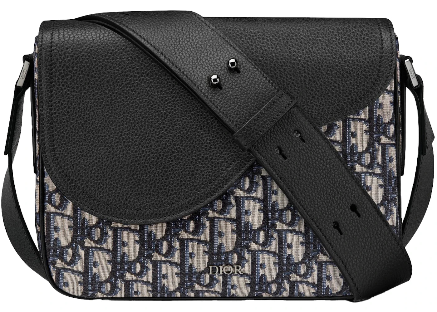 Dior Saddle Messenger Bag Mini Oblique Jacquard Black