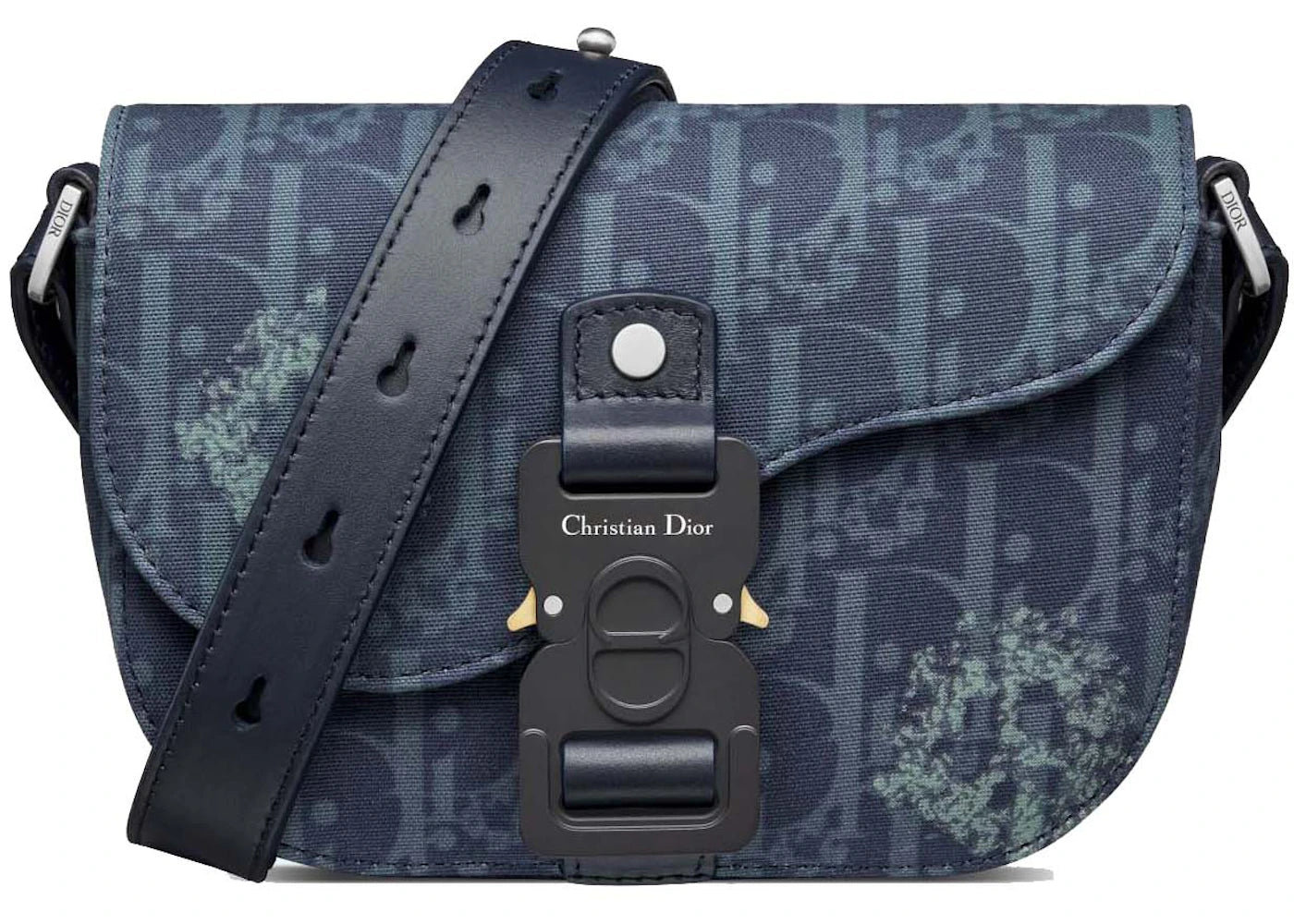 Dior Saddle Pouch with Strap Denim Blue