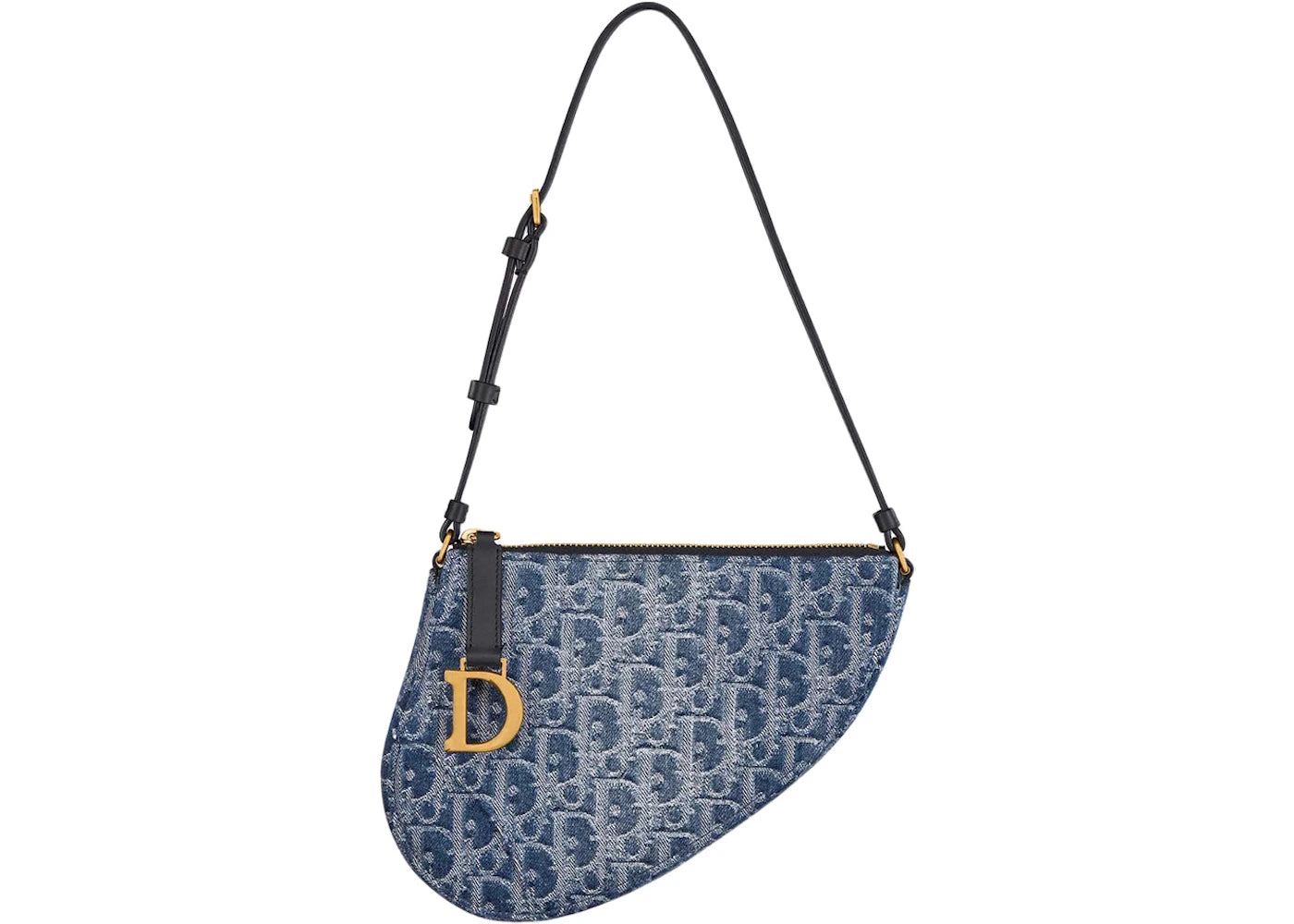 Dior Saddle Rodeo Pouch Blue Denim Dior Oblique Jacquard