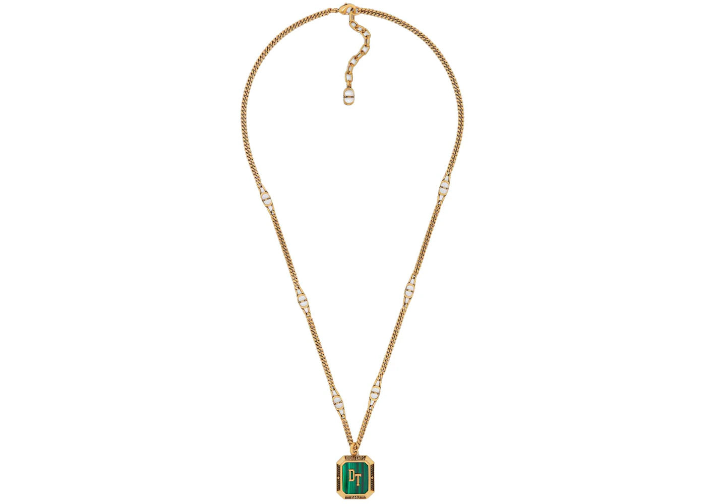 Dior TEARS Pendant Necklace Gold/Malachite