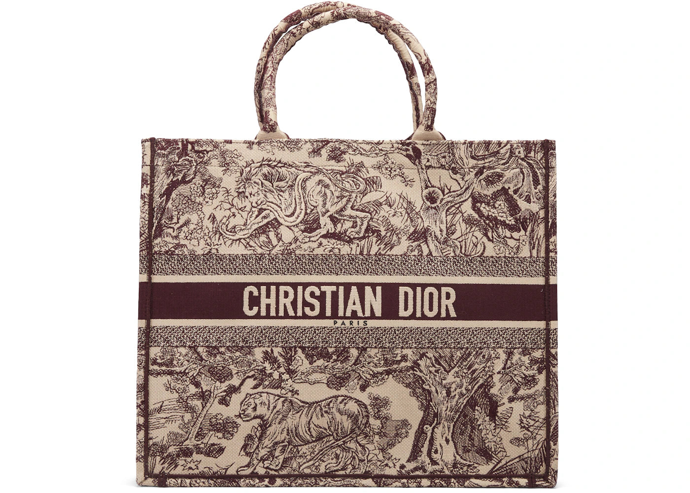 Dior Toile De Jouy Book Tote Burgundy