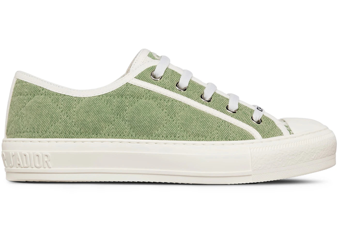 Dior Walk'N'Dior Low Top Green Faded Cannage Embroidered Denim (Women's)