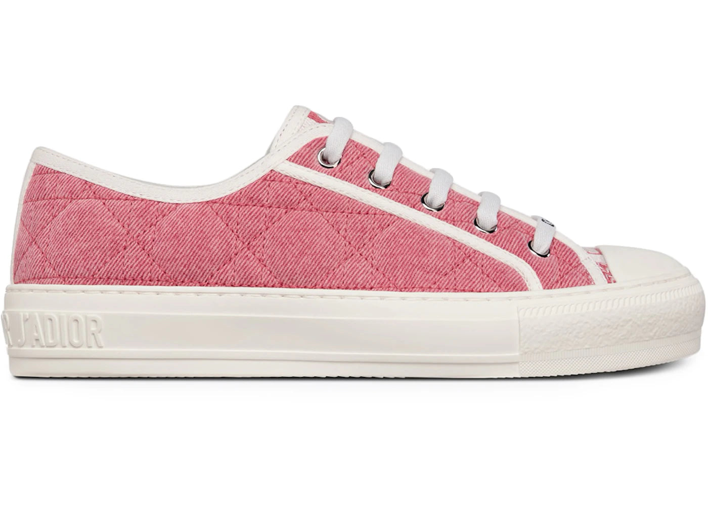 Dior Walk'N'Dior Low Top Pink Faded Cannage Embroidered Denim (Women's)