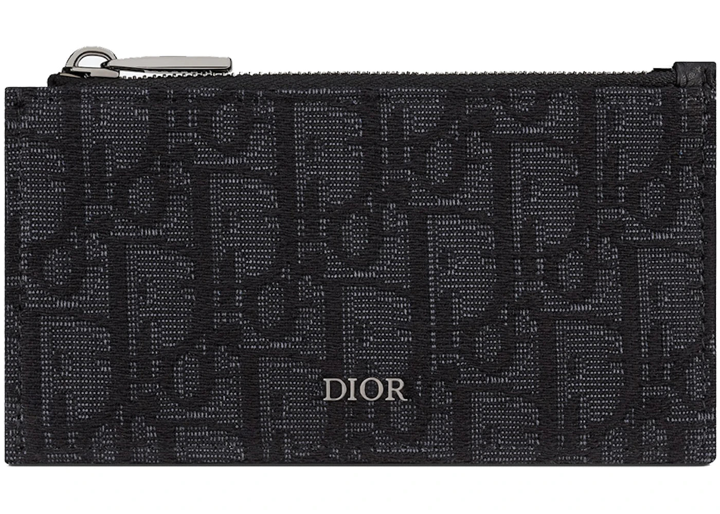 Dior Zipped Card Holder Oblique Jacquard Black