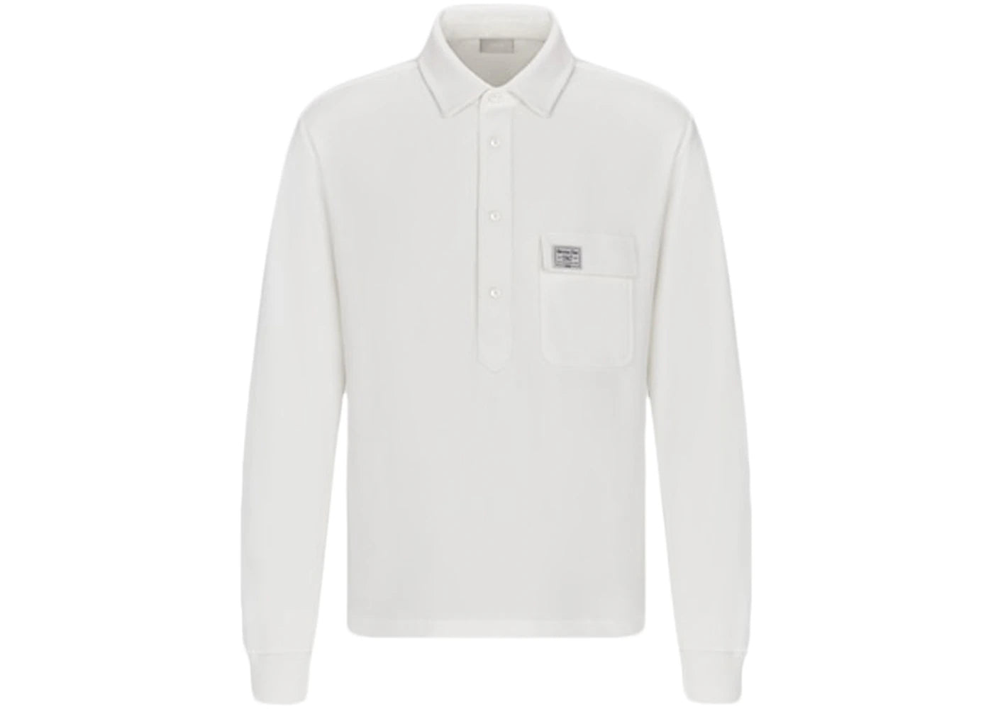 Dior by Birkenstock Relaxed Fit CD 1947 Longsleeved Polo Shirt White