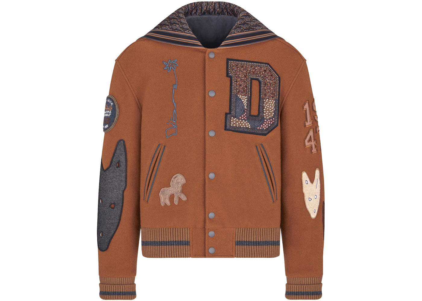 Dior x CACTUS JACK Baseball Blouson Coffee Brown