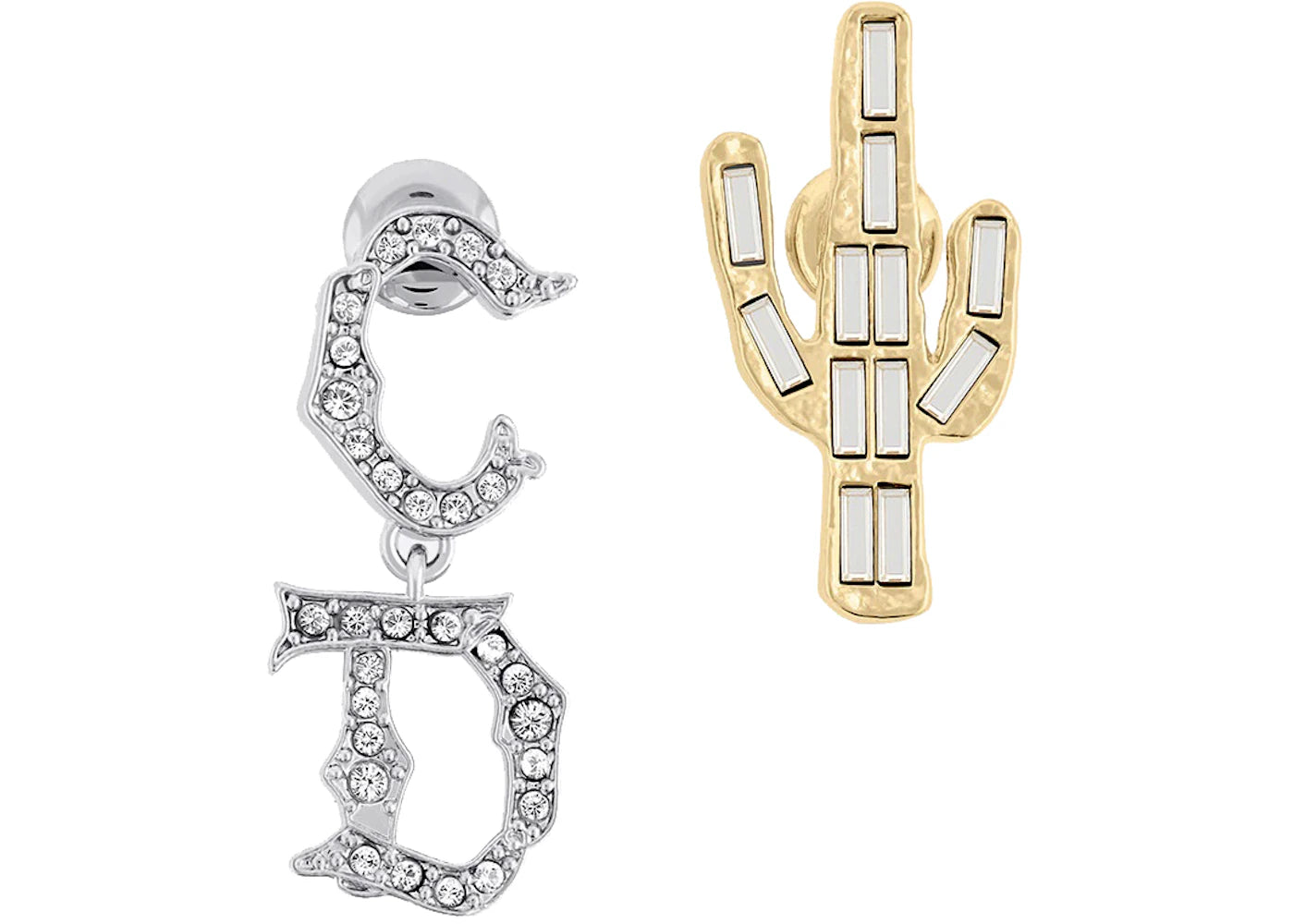 Dior x CACTUS JACK Earrings Silver/Gold