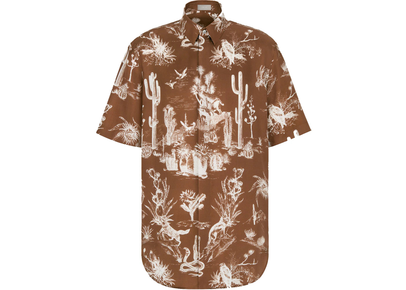 Dior x CACTUS JACK Oversized Short-Sleeved Shirt Coffee Brown