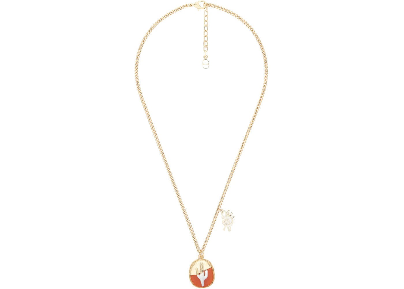 Dior x CACTUS JACK Pearl Pendant Necklace Gold/Orange