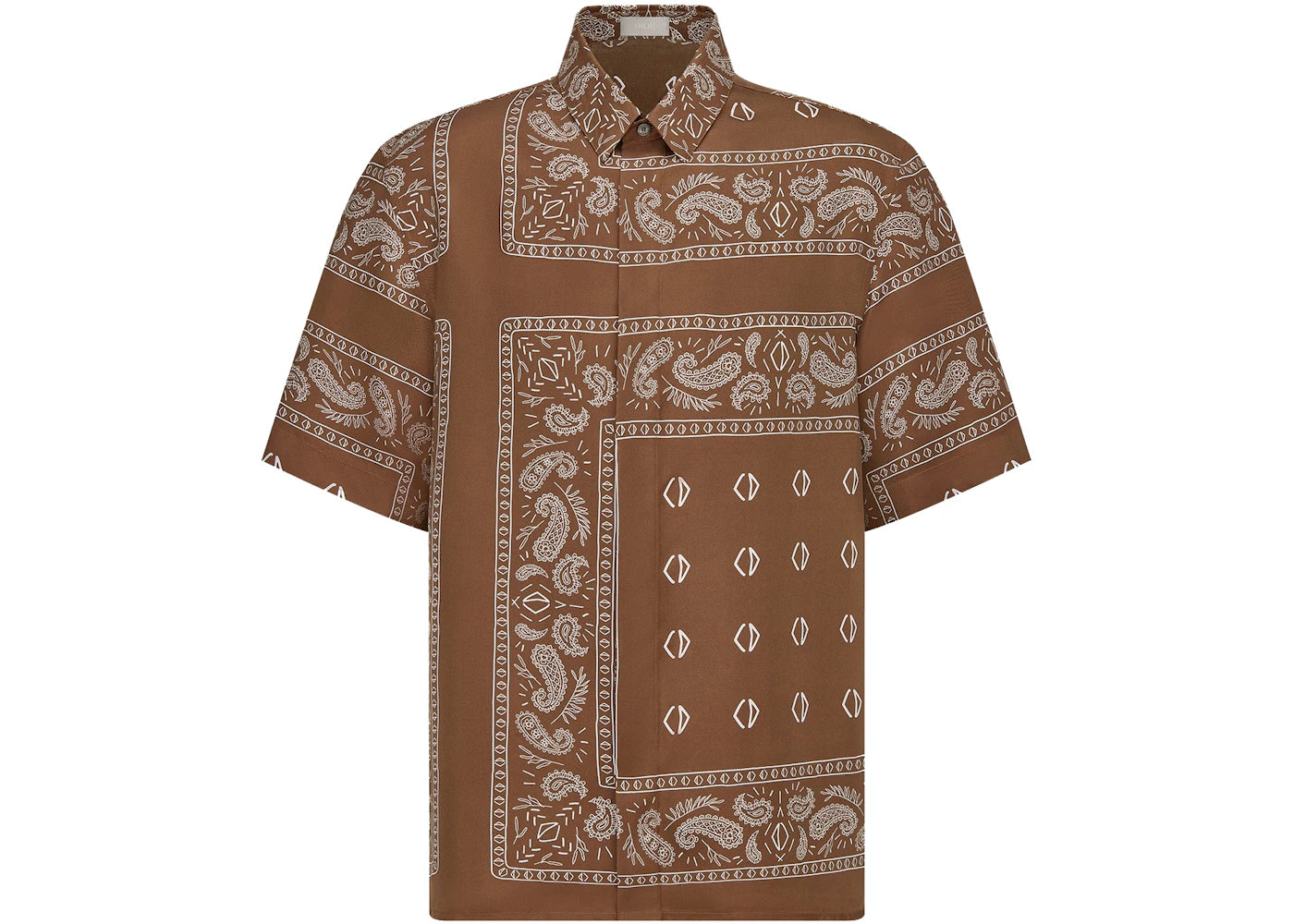 Dior x CACTUS JACK Short-Sleeved Shirt with Bandana Motif Brown