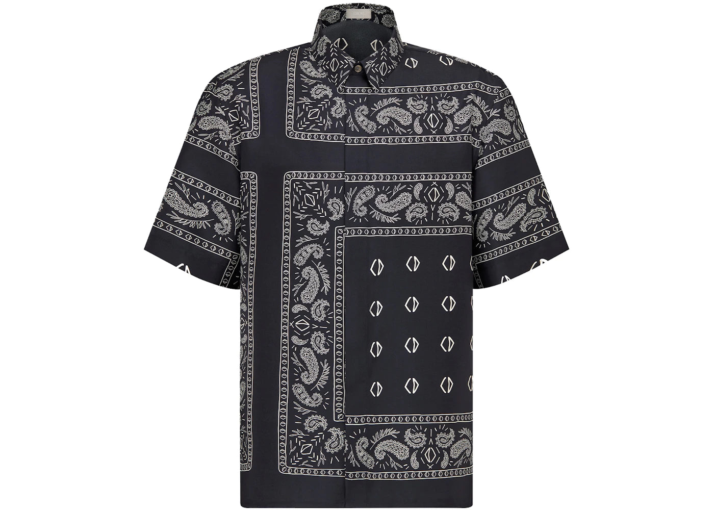 Dior x CACTUS JACK Short-Sleeved Shirt with Bandana Motif Navy Blue