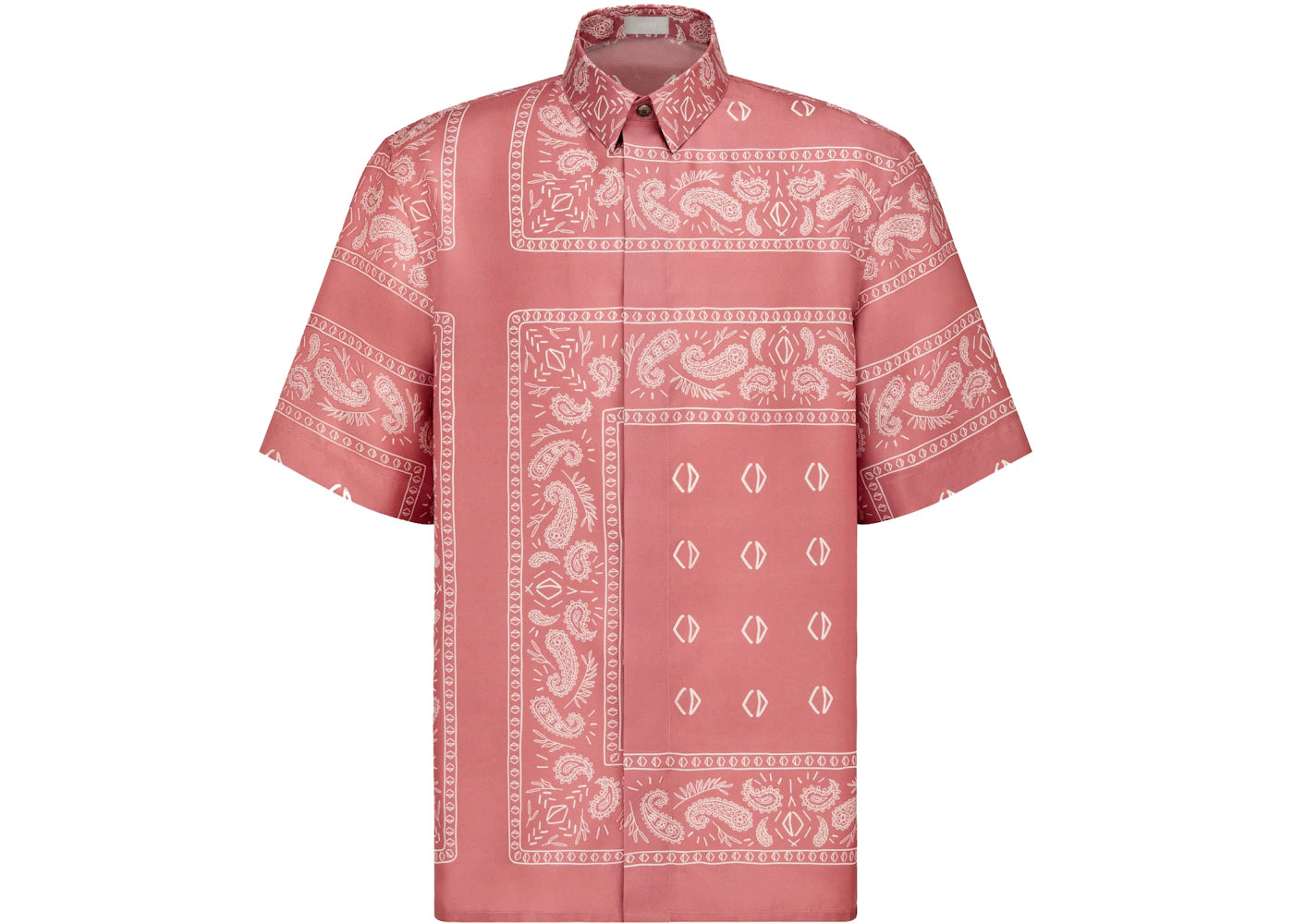 Dior x CACTUS JACK Short-Sleeved Shirt with Bandana Motif Pink