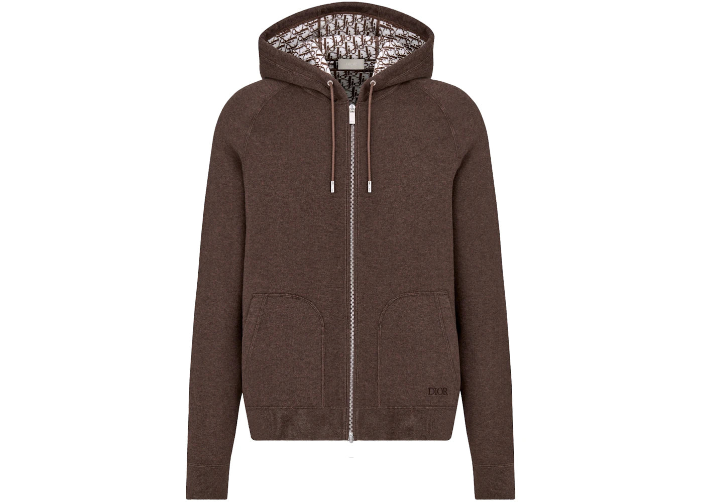 Dior x CACTUS JACK Zipped Hooded Sweatshirt Mocha Brown