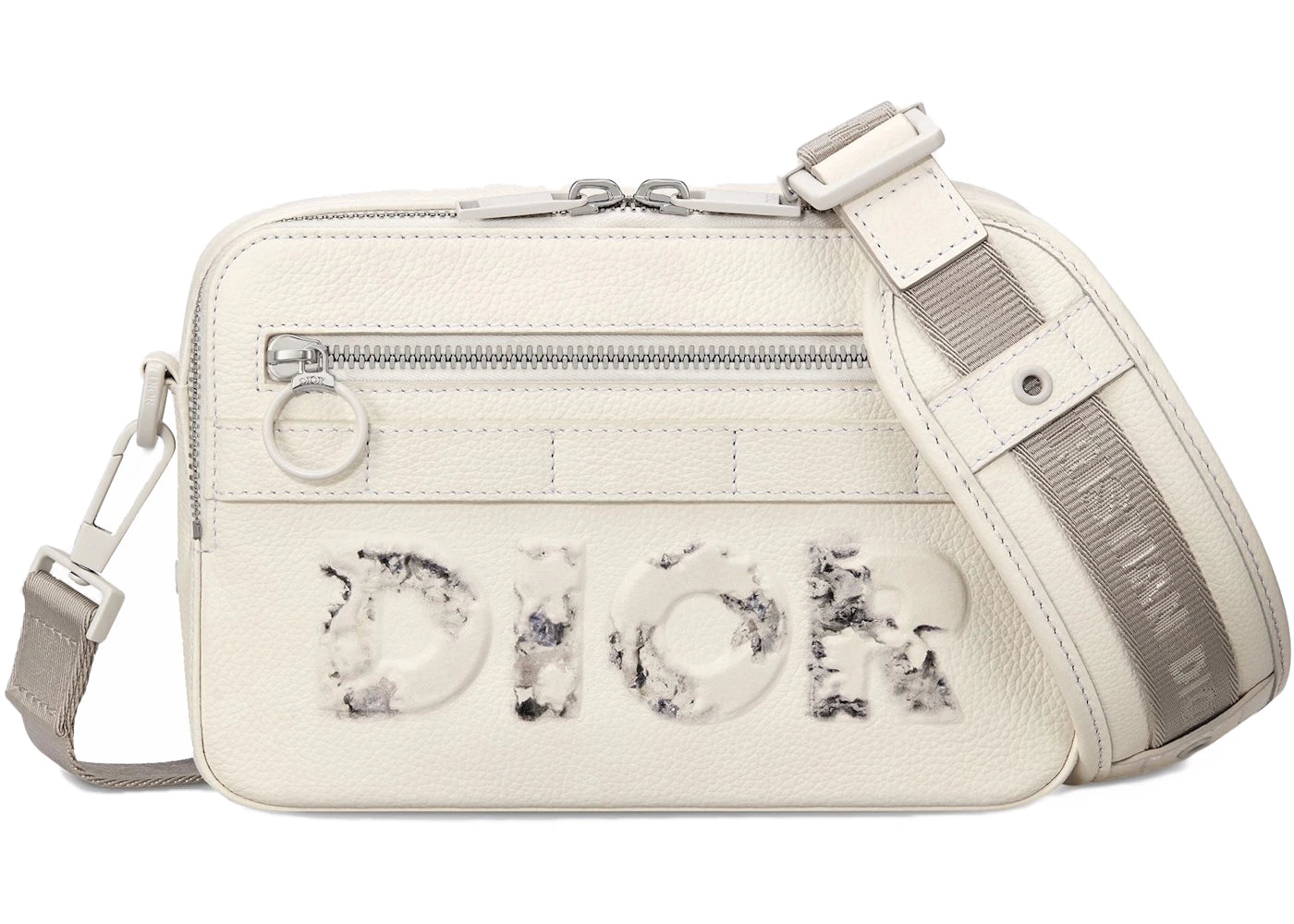 Dior x Daniel Arsham Safari Messenger Bag Calfskin White