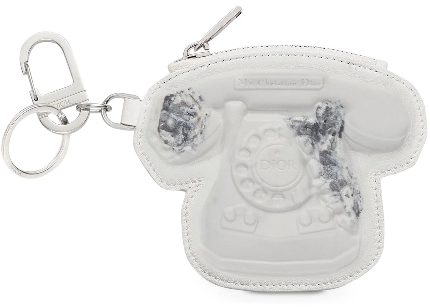 Dior x Daniel Arsham Telephone Zip Charm Calfskin White