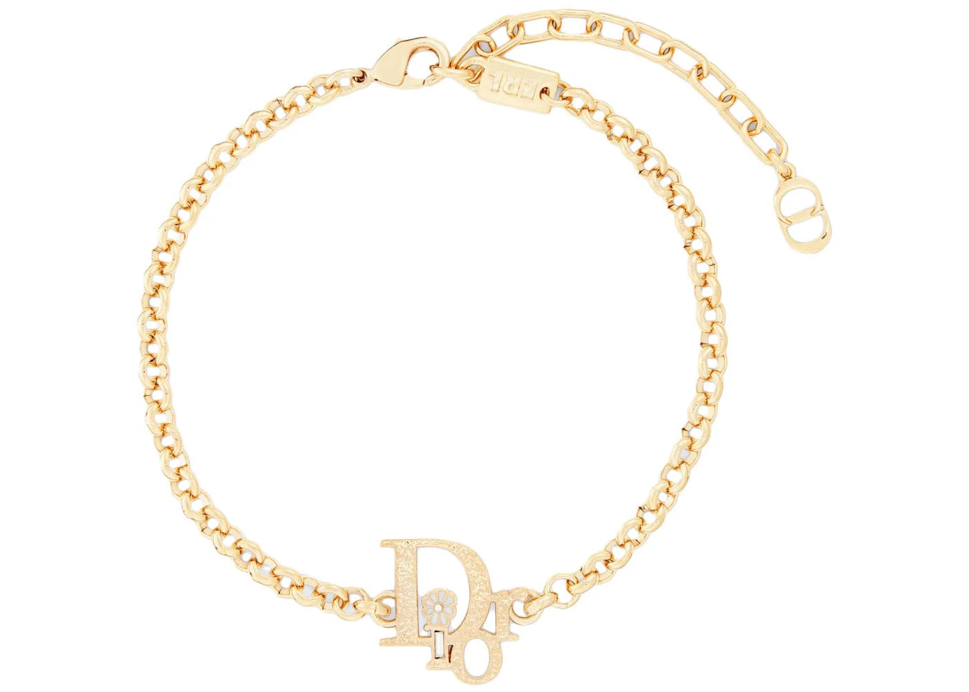 Dior x ERL Bracelet Gold-Finish Brass with White Enamel and White Crystals