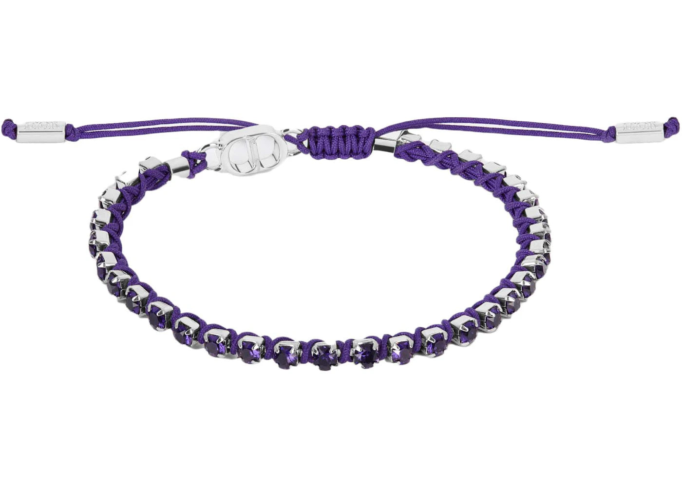 Dior x ERL Bracelet Purple Technical Rope and Purple Crystals