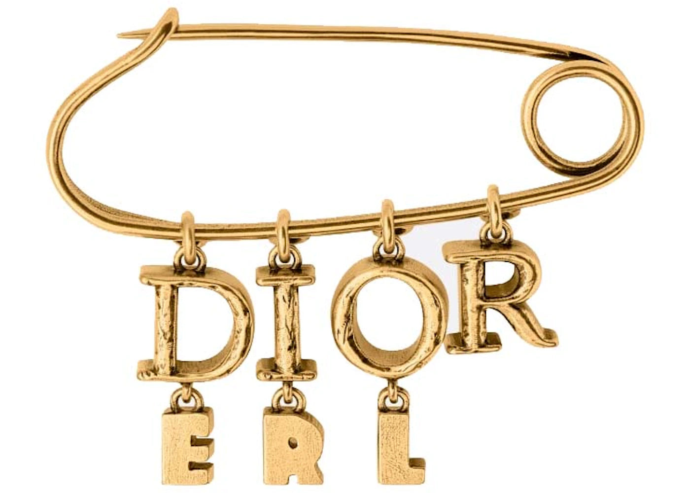 Dior x ERL Brooch Antique Gold-Finish Brass