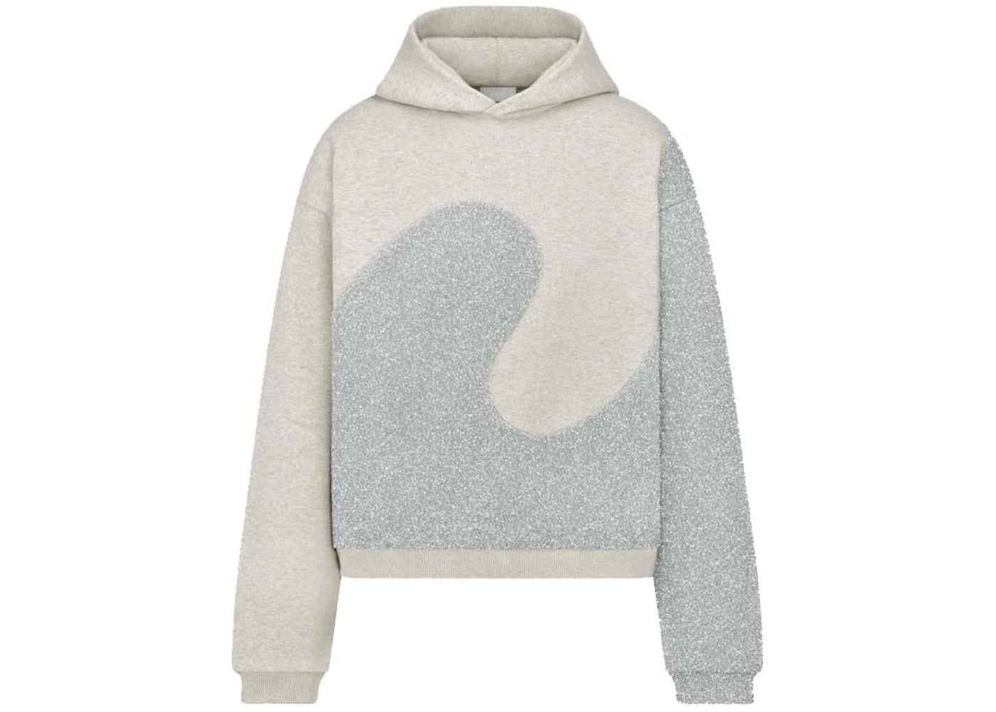 Dior x ERL Hooded Relaxed Fit Sweatshirt Gray Heathered Cotton Fleece