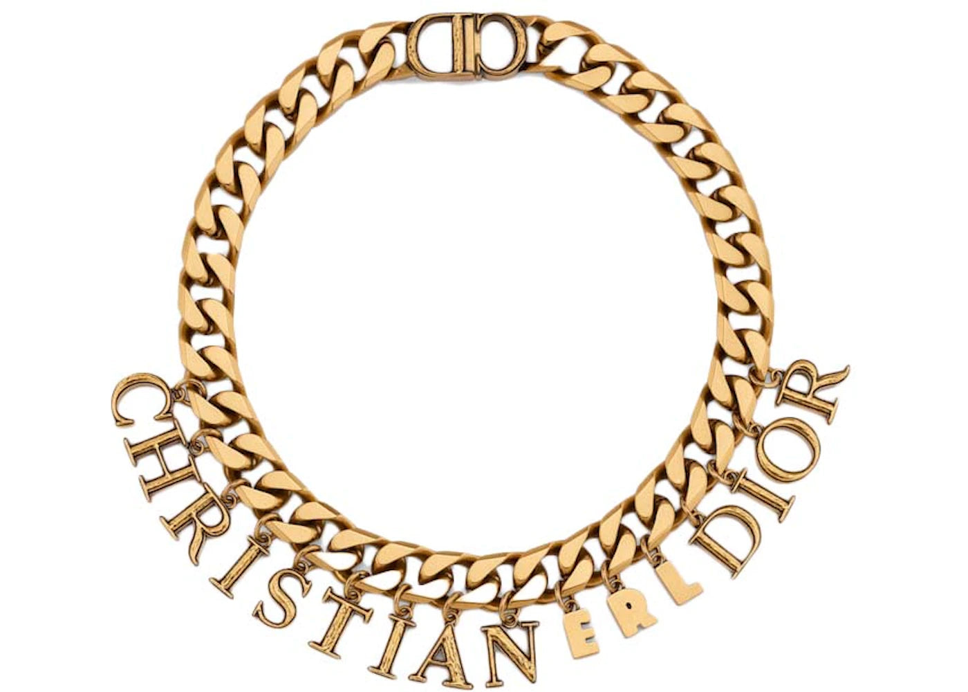 Dior x ERL Necklace Antique Gold-Finish Brass