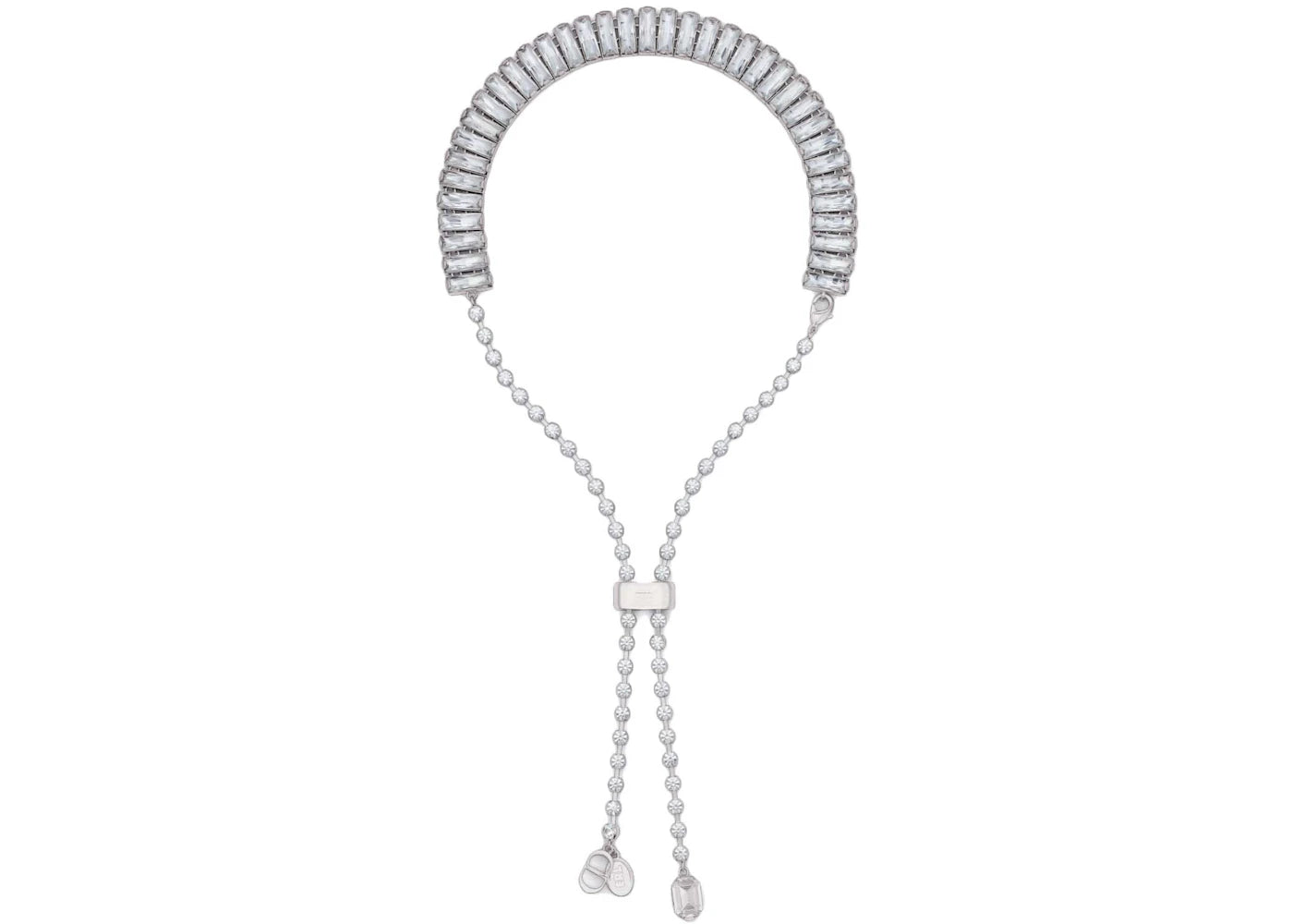 Dior x ERL Necklace Silver-Finish Brass and White Crystals