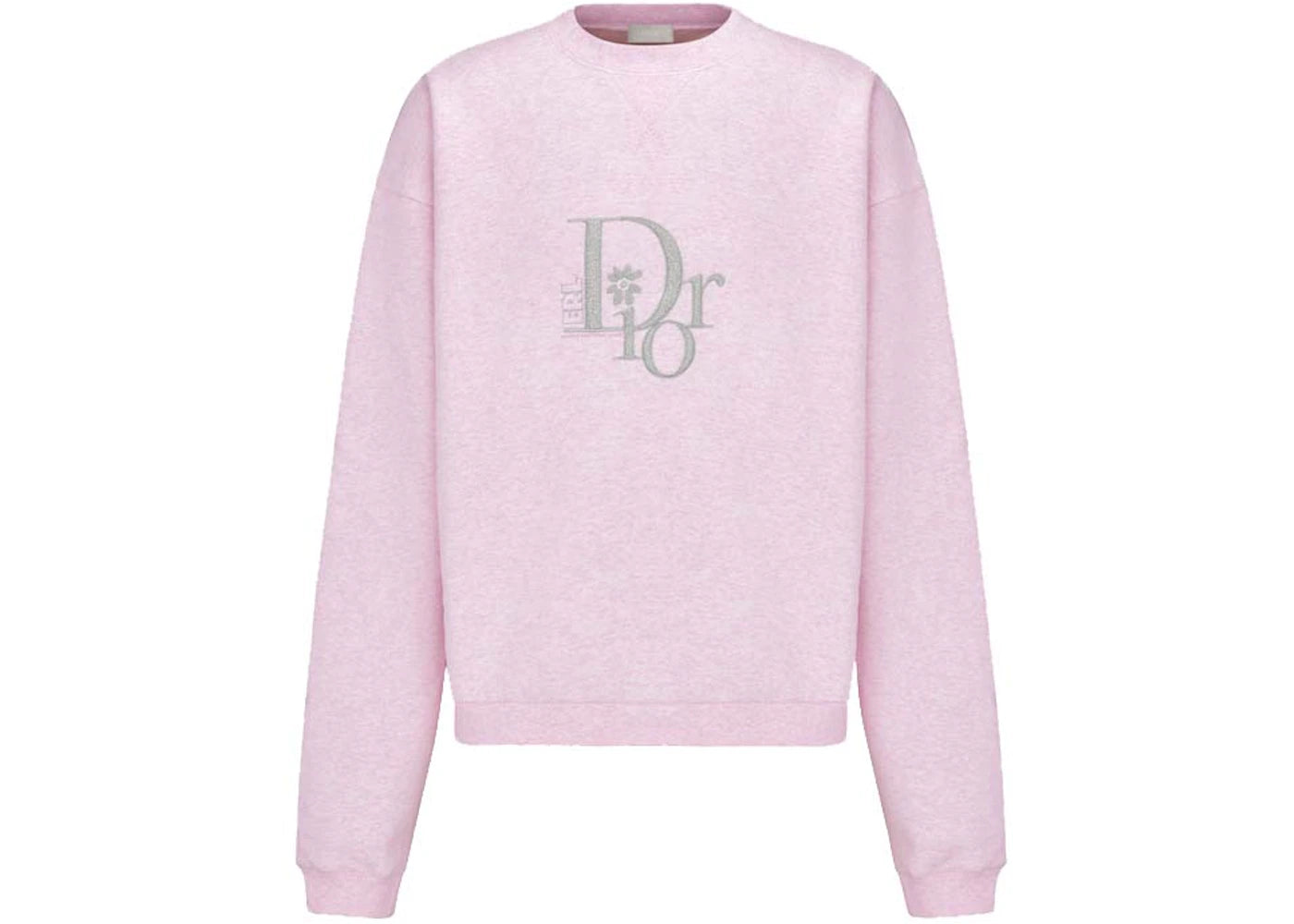 Dior x ERL Oversized Sweatshirt Heathered Pink Cotton Fleece